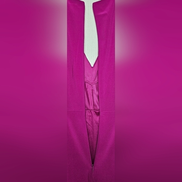 NWOT Eliza J Ruched Long Sleeve Sheath Dress sz 2 MAGENTA - Picture 5 of 7